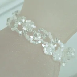 Bracelet M Gold filled 14K - Arabesque Moonstone-Satin white - Bracelet M Gold filled 14K - Gold filled 14K